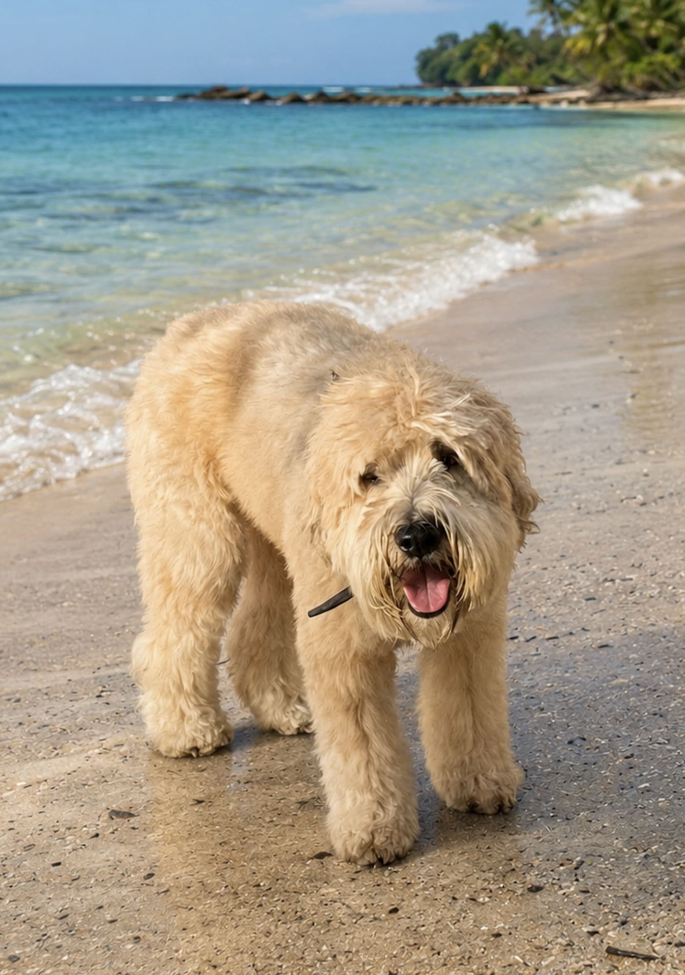 Oliver the dog at the beach